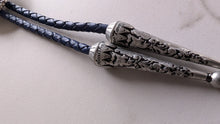 Load image into Gallery viewer, Blue Carp Leather Bolo by Namgis artist Jonathan Whonnock - North of Fifty Indigenous Boutique