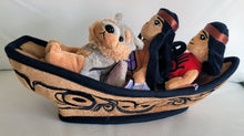 Load image into Gallery viewer, 12" Culture Canoe with 3 finger puppets, a Native artist Bill Helin design - North of Fifty Indigenous Boutique