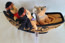 Load image into Gallery viewer, 12" Culture Canoe with 3 finger puppets, a Native artist Bill Helin design - North of Fifty Indigenous Boutique