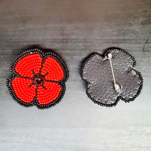 Load image into Gallery viewer, Beaded Poppy Pin - North of Fifty Indigenous Boutique