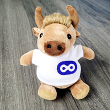 Load image into Gallery viewer, Mini Bison plush toy with detachable beaded Metis pin - North of Fifty Indigenous Boutique