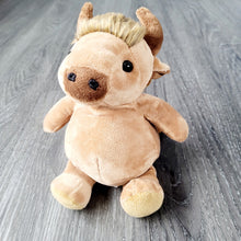 Load image into Gallery viewer, Mini Bison plush toy with detachable beaded Metis pin - North of Fifty Indigenous Boutique