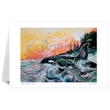 Load image into Gallery viewer, Killer Whale Sunset Eco Scarf by Metis artist Carla Joseph