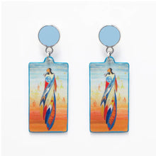 Load image into Gallery viewer, "Not Forgotten" Vegan Leather Earrings, artwork by Native artist Maxine Noel - North of Fifty Indigenous Boutique
