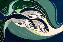 Load image into Gallery viewer, Rick Beaver Coho in A Rip Tide Wall Art | Native Art Canada