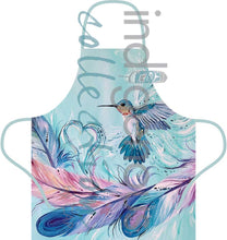 Load image into Gallery viewer, "Hummingbird Feathers" Apron by Métis artist, Carla Joseph