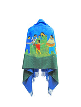 Load image into Gallery viewer, "Family Circle" Art Print Shawl, artwork by Native artist Maxine Noel - North of Fifty Indigenous Boutique