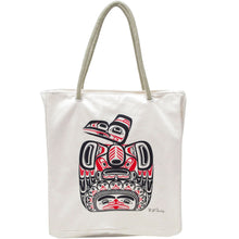 Load image into Gallery viewer, "Children of the Raven" Cotton Canvas Eco bag design by Haida Artist Bill Reid - North of Fifty Indigenous Boutique