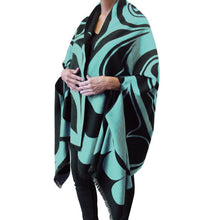Load image into Gallery viewer, Reversible Fashion Cape - Eagle - Teal. design by Haida Artist Roger Smith - North of Fifty Indigenous Boutique