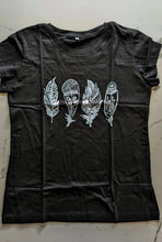 Load image into Gallery viewer, Black Feather Tshirt - North of Fifty Indigenous Boutique