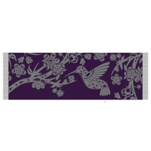 Charger l'image dans la galerie, Blossoms & Hummingbird Shawl by Coast Salish artist Simone Diamond. - North of Fifty Indigenous Boutique