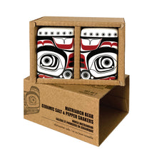 Load image into Gallery viewer, "Matriarch Bear" Ceramic Salt & Pepper Shaker by Native Artist Morgan Asoyuf - shipping July - North of Fifty Indigenous Boutique