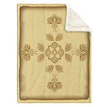 Load image into Gallery viewer, "Bee-Lieve" Faux Rabbit Throw, artwork by Cree Artist Pat Bruderer - COMING SOON - AVAILABLE TO PRE-ORDER