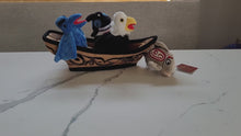 Load and play video in Gallery viewer, 12" Culture Canoe with 3 finger puppets, a Native artist Bill Helin design
