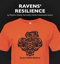 Load image into Gallery viewer, Raven's Resilience, Every Child Matters T-shirt in Adult and Youth Sizes - North of Fifty Indigenous Boutique