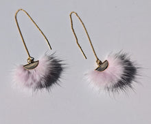 Load image into Gallery viewer, Real Mink Earrings by Namgis artist Jonathan Whonnock - light pink - North of Fifty Indigenous Boutique