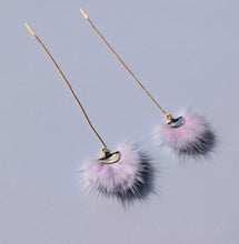 Load image into Gallery viewer, Real Mink Earrings by Namgis artist Jonathan Whonnock - light pink - North of Fifty Indigenous Boutique
