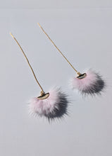 Load image into Gallery viewer, Real Mink Earrings by Namgis artist Jonathan Whonnock - light pink - North of Fifty Indigenous Boutique