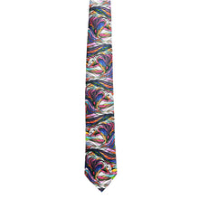 Load image into Gallery viewer, "Salmon Hunter" Silk Tie by Ojibway  artist, Don Chase - North of Fifty Indigenous Boutique