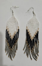 Load image into Gallery viewer, Beaded Ombre Fringe Earrings indigenous art gift by North of Fifty First Nations & Métis Art Boutique Canada