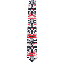Load image into Gallery viewer, Killer Whale Crosshatch silk tie Curtis Wilson Indigenous First nations art