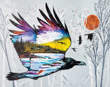 Load image into Gallery viewer, Raven's Flight by Native artist Carla Joseph, North Of Fifty 50