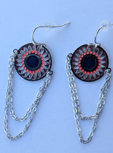 Load image into Gallery viewer, Mandella Earrings with Silver Chain accent
