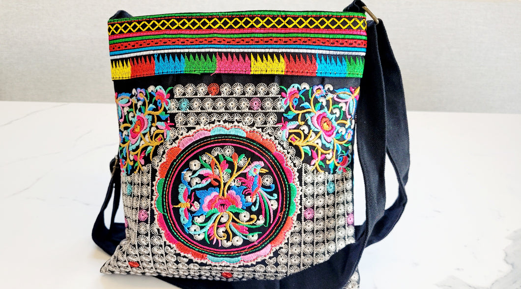 Embroidered Bohemian Messenger Bag - North of Fifty Indigenous Boutique