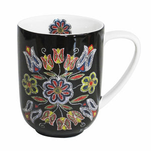 "Silver Threads" 16 oz mug by Métis artist Deb Malcom