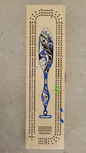 Whale Paddle Cribbage Board, design by Paul Windsor