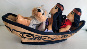 12" Culture Canoe with 3 finger puppets, Bill Helin design