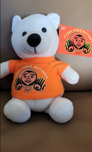 Powder Polar Bear 6" stuffie with Every Child Matters, Bill Helin design