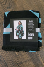 Load image into Gallery viewer, Reversible Fashion Cape - Eagle - Teal. design by Haida Artist Roger Smith
