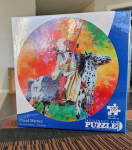 500 piece round jigsaw puzzle featuring John Balloue