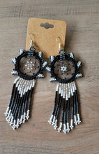 Load image into Gallery viewer, Large Beaded Dream Catcher Fringe Earrings
