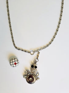 Necklace with detachable owl pendant and snap