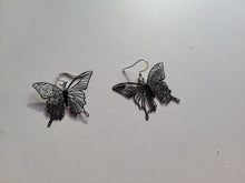 Load image into Gallery viewer, Lightweight Black Butterfly Earrings
