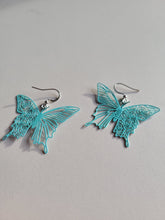 Load image into Gallery viewer, Lightweight Turquoise Butterfly Earrings
