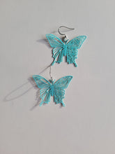 Load image into Gallery viewer, Lightweight Turquoise Butterfly Earrings
