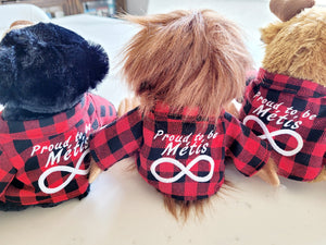 "Proud to be Métis" Embroidered Plush Animal  Moose, Sasquatch or Bear