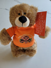 Charger l&#39;image dans la galerie, 10&quot; Teddy Bear stuffie with Every Child Matters Tshirt, a Native artist Bill Helin design
