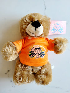 10" Teddy Bear stuffie with Every Child Matters Tshirt, a Native artist Bill Helin design