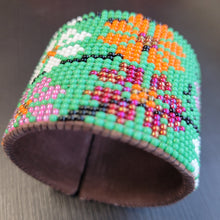 Load image into Gallery viewer, Beaded Floral Cuff Bracelet
