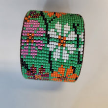 Load image into Gallery viewer, Beaded Floral Cuff Bracelet
