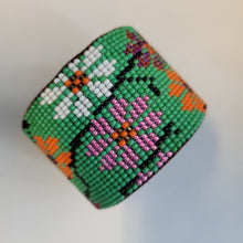 Load image into Gallery viewer, Beaded Floral Cuff Bracelet
