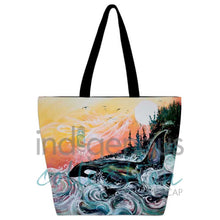 Load image into Gallery viewer, Killer Whale Sunset by Metis artist Carla Joseph
