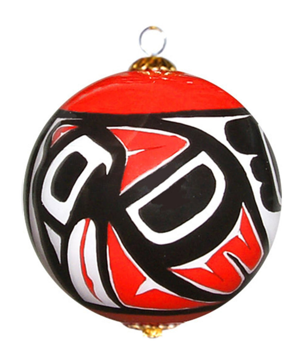 Eagle Glass Ornament featuring the Native art of Jamie Sterritt