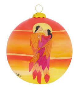 "The Embrace" Glass Ornament, artwork by Sioux artist Maxine Noel