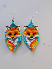 Load image into Gallery viewer, Beaded Fox Earrings indigenous art gift by North of Fifty First Nations &amp; Métis Art Boutique Canada
