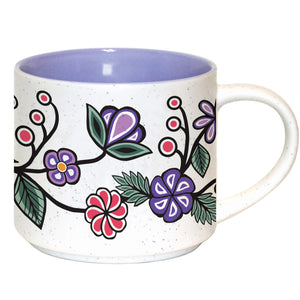 16 oz "Ojibwe Florals" Mug, artwork by Storm Angeconeb
